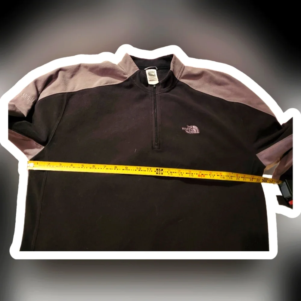 The North Face Men's Black and Gray Half-Zip Jacket Xl